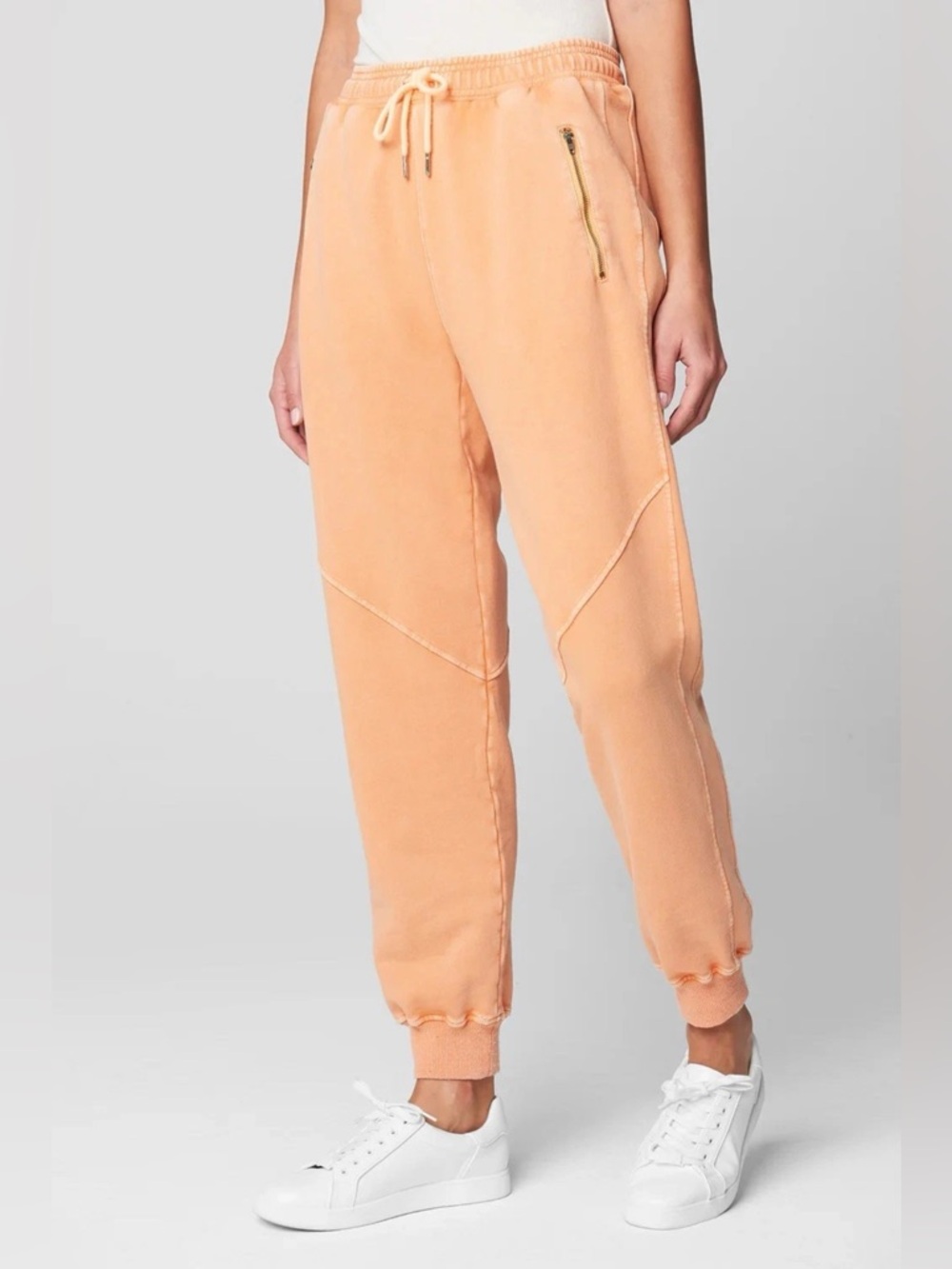 BlankNYC Women’s XS Sweatpant Power Hour French Terry Jogger Peach Orange Cotton